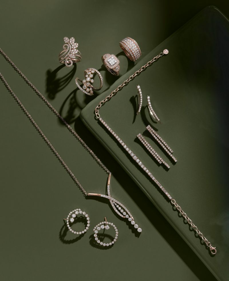 Strawberry & Nude™ Diamond Climber Earrings (5/8 ct. t.w.) in 14k Rose Gold (Also Available in Yellow Gold)