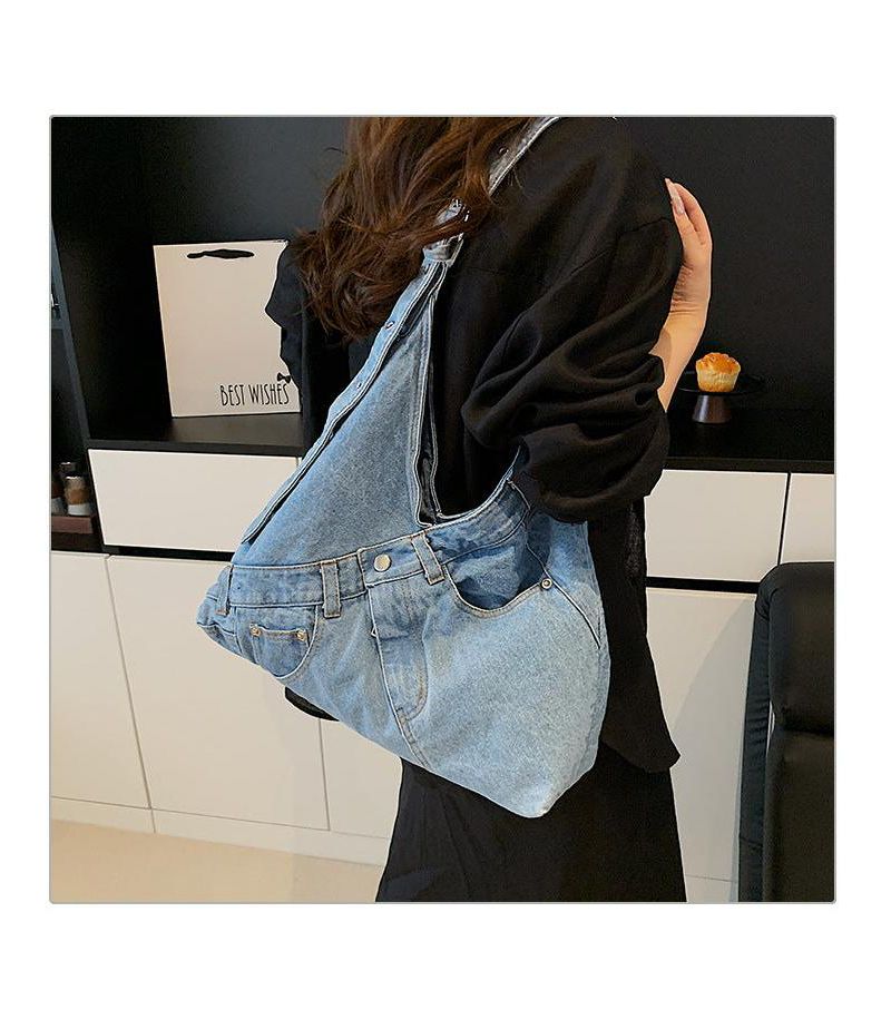 Women's Juno Hobo Bag Slouchy Shoulder Bag Washed Jean Patchwork Tote Casual Everyday Crossbody Soft Handbag