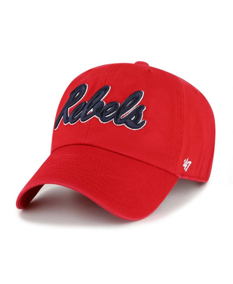 Men's Red Ole Miss Rebels Clean Up Adjustable Hat