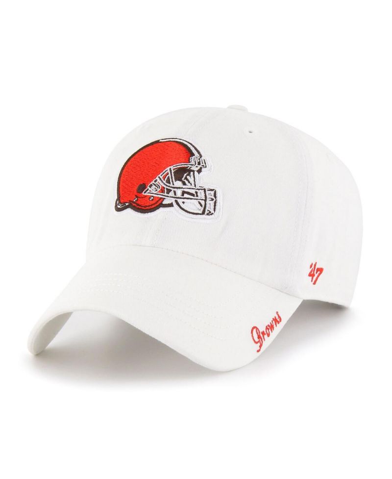 Women's White Cleveland Browns Miata Logo Clean Up Adjustable Hat