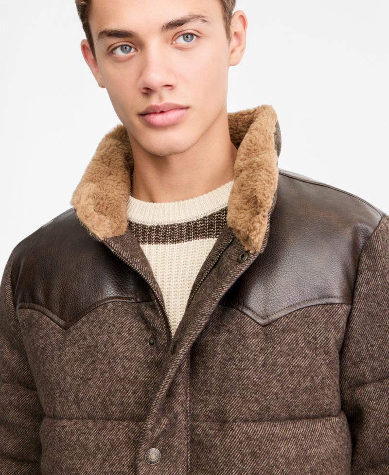 Men's Quilted Mixed-Media Rancher Jacket