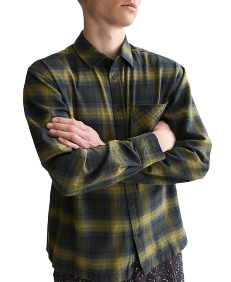 Men's Flannel Checked Regular-Fit Shirt