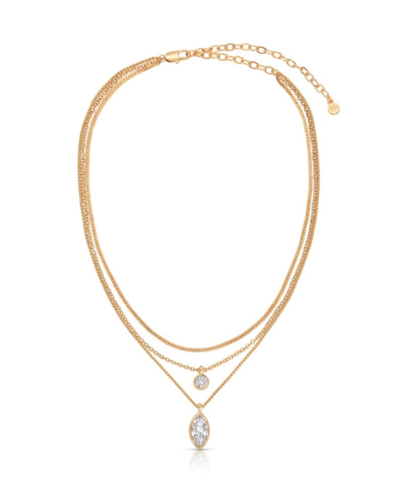 Triple Drop Layered Necklace