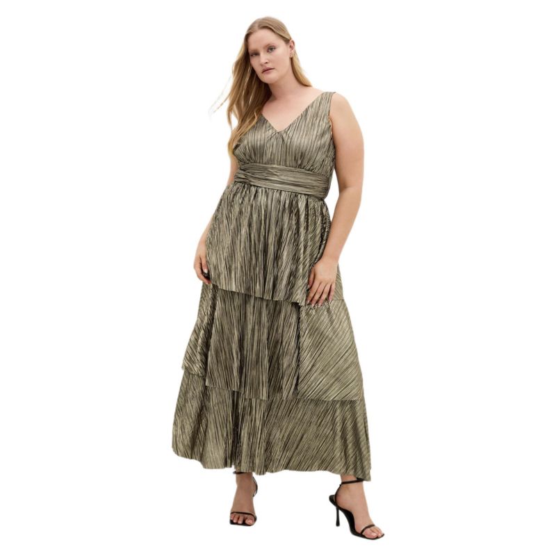 Women's Glamour Metallic Tier Dress