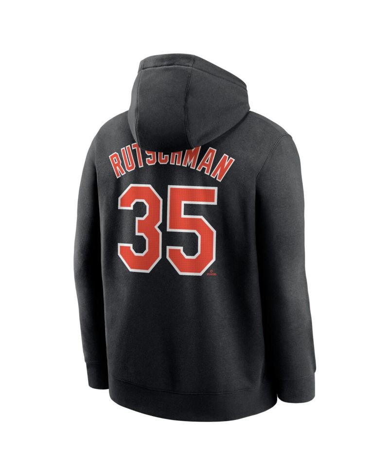 Men's Adley Rutschman Black Baltimore Orioles Player Name & Number Club Pullover Hoodie
