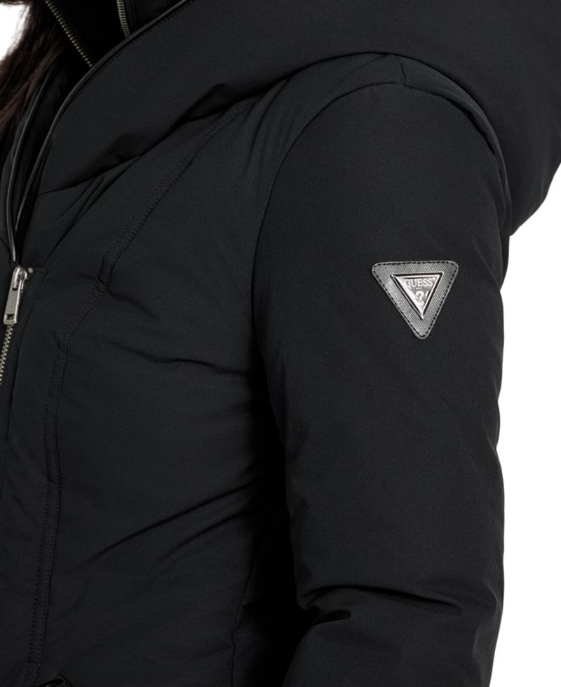 Women's Asymmetric Zip-Front Hooded Puffer Coat