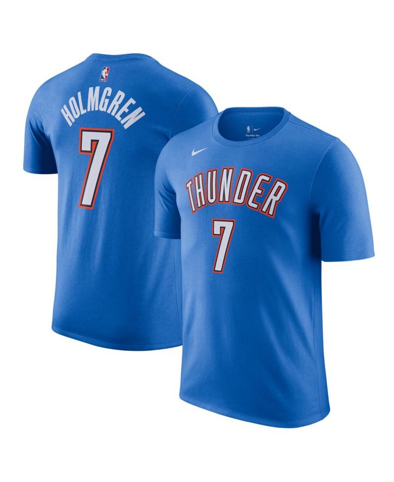 Men's Chet Holmgren Blue Oklahoma City Thunder Icon Edition Name & Number T-Shirt