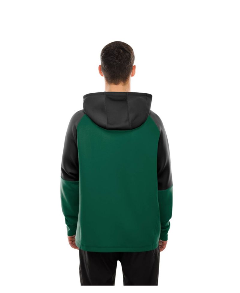 Men's Green New York Jets Combine Authentic Color Block Raglan Pullover Hoodie