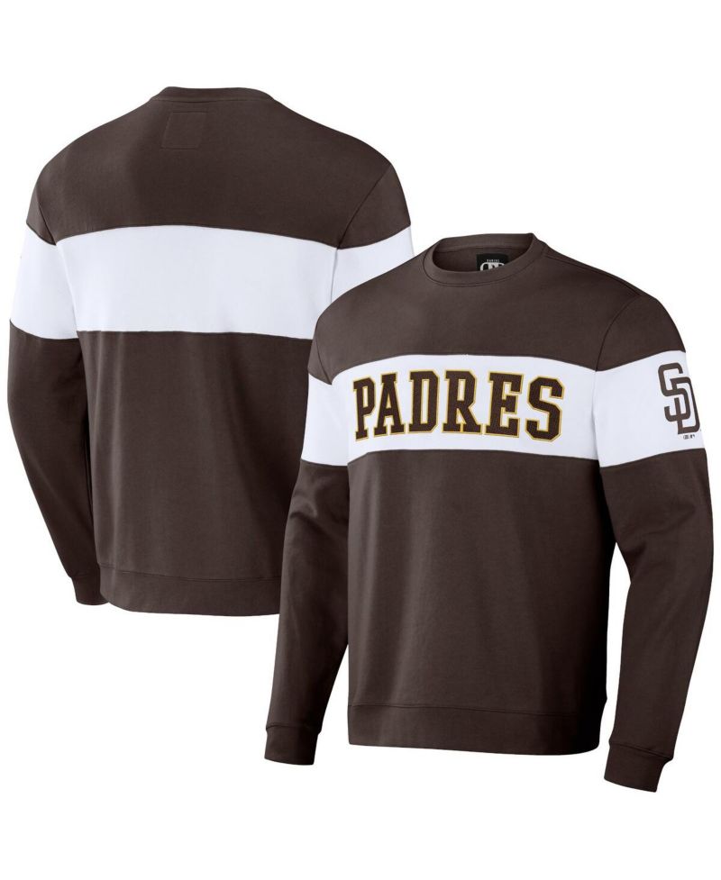 Men's Darius Rucker Collection by Brown San Diego Padres Stripe Pullover Sweatshirt