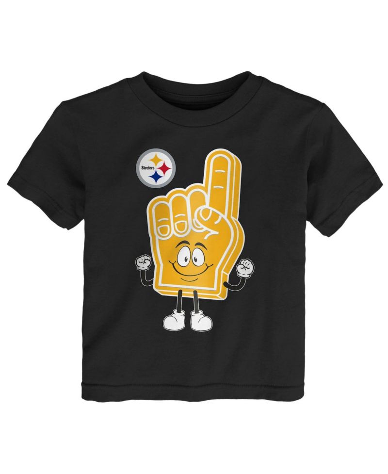 Baby Boys and Girls Black Pittsburgh Steelers Handy Man T-Shirt