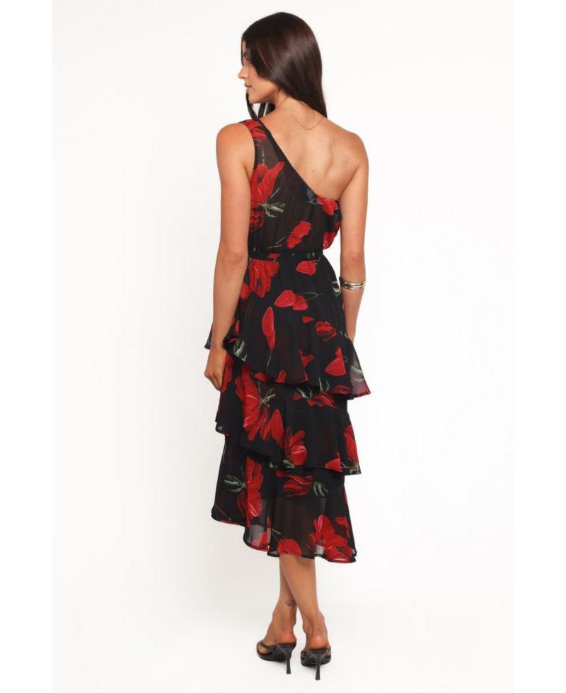 Women's Brigette One Shoulder Tiered Midi Dress