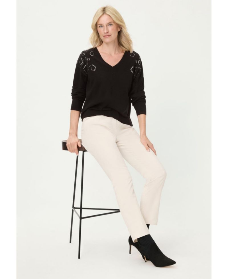 Women's Embellished Fine Gauge Sweater