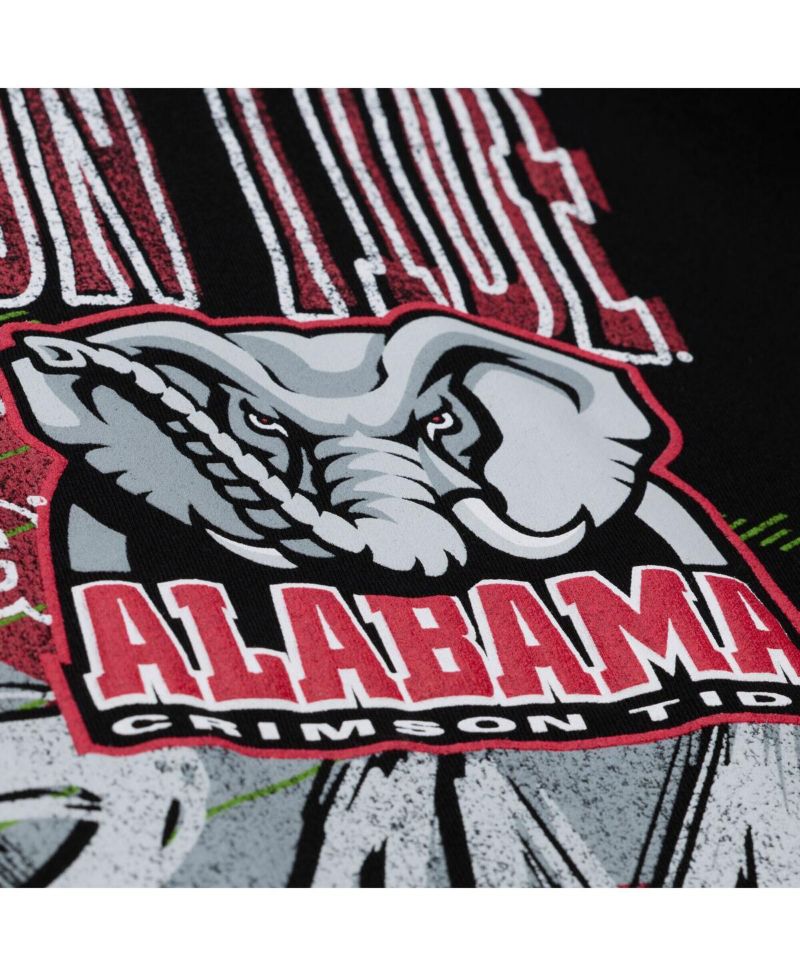 Men's Black Alabama Crimson Tide Half Time Fleece Crewneck Sweatshirt