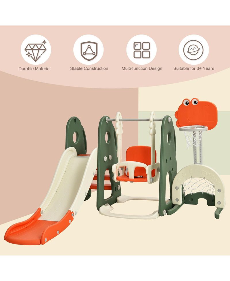 Toddler 6-in-1 Slide and Swing Set
