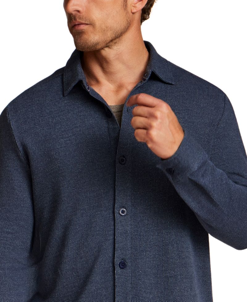 Men's French Terry Button-Front Shirt