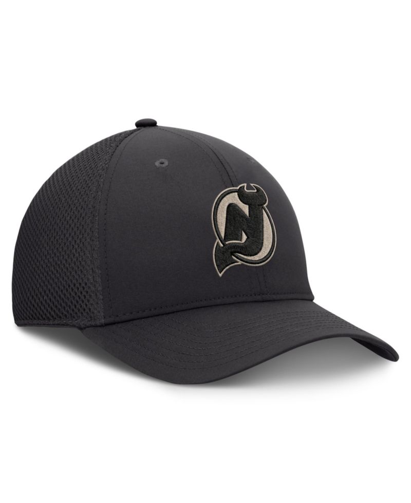 Men's Charcoal New Jersey Devils Road Meshback Stretch Hat