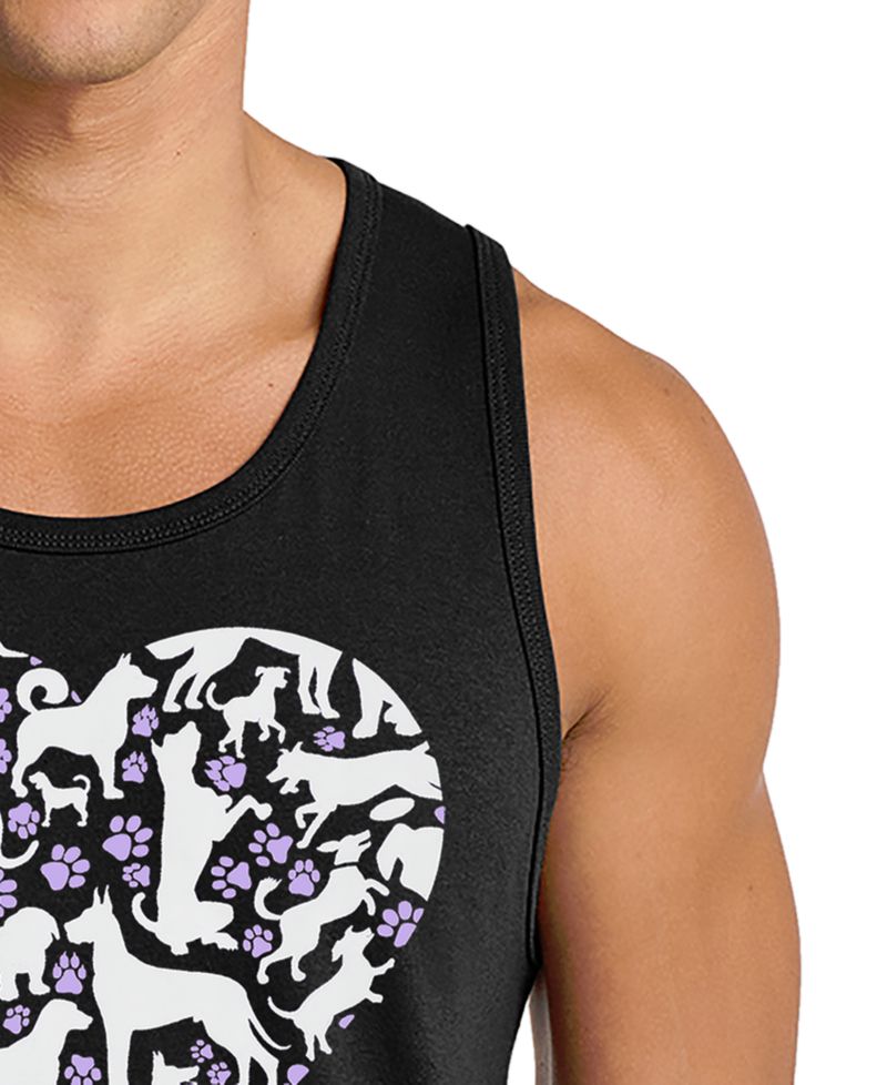 Men's Penguin Heart Word Art Graphic Tank Top