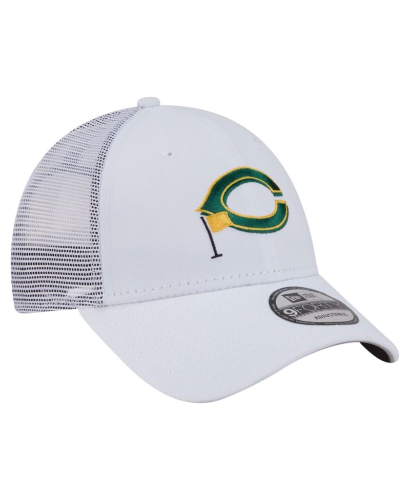 Men's White Cincinnati Reds Flag 9FORTY Trucker Adjustable Hat