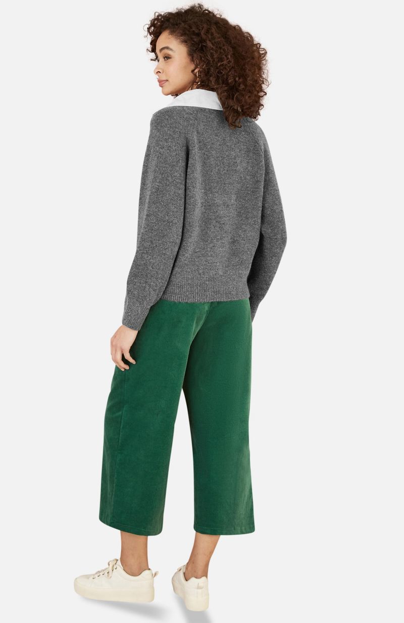 Women's Collar Detail Knitted Jumper