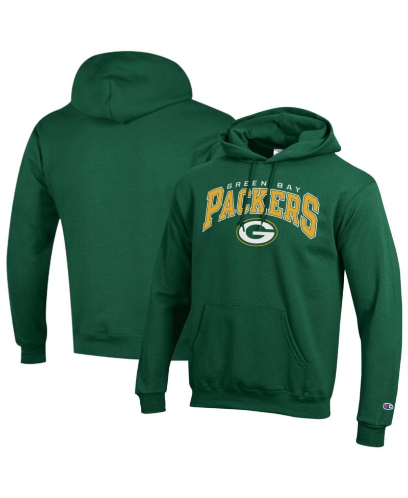 Men's Green Green Bay Packers Power Blend Arch over Logo Hoodie