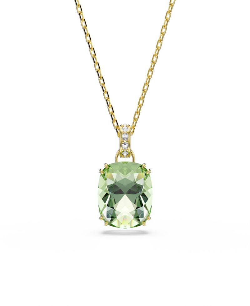 Gold-Tone Plated Green Crystal Necklace