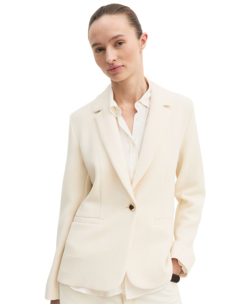Women's Stretch Basketweave Fitted Blazer