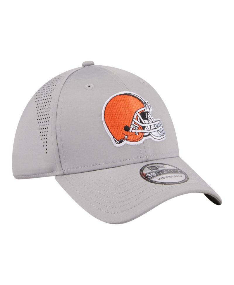 Men's Gray Cleveland Browns Perforated 39THIRTY Flex Hat