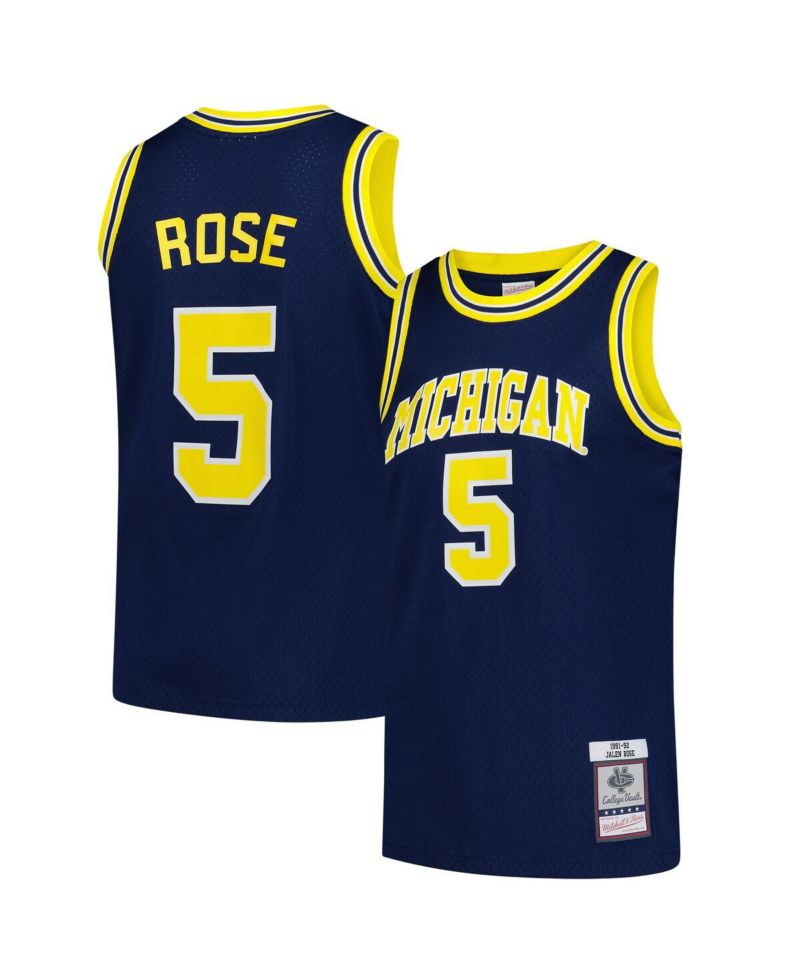 Men's Jalen Rose Navy Michigan Wolverines 1991/92 Swingman Jersey