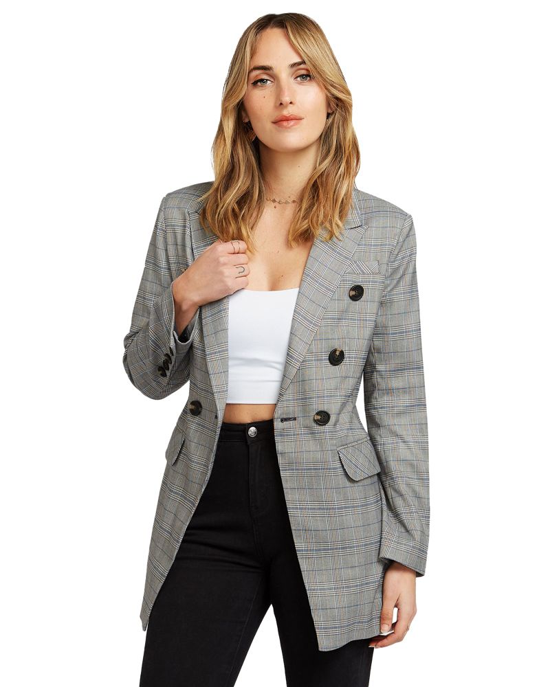 Too Cool For Work Plaid Blazer