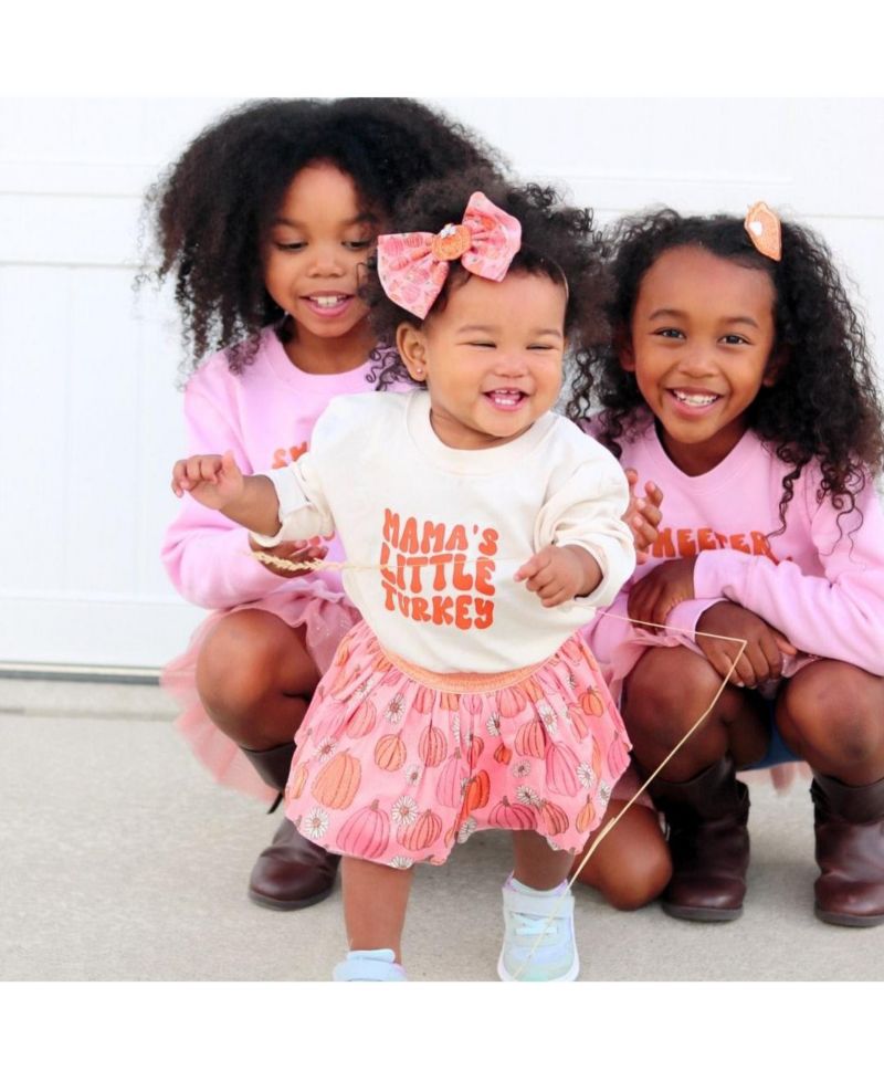 Baby Girls Baby Baby Mama's Turkey Thanksgiving Long Sleeve Romper