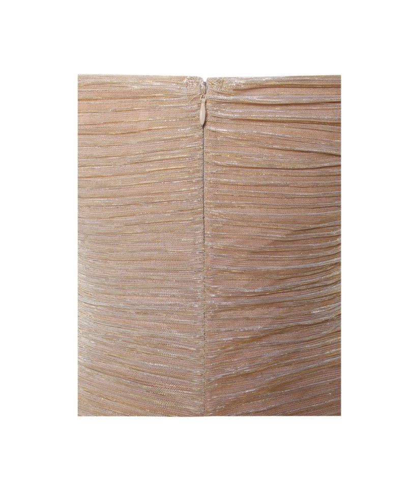 Women The Glint Gold Ruched Chiffon Long Maxi Dress