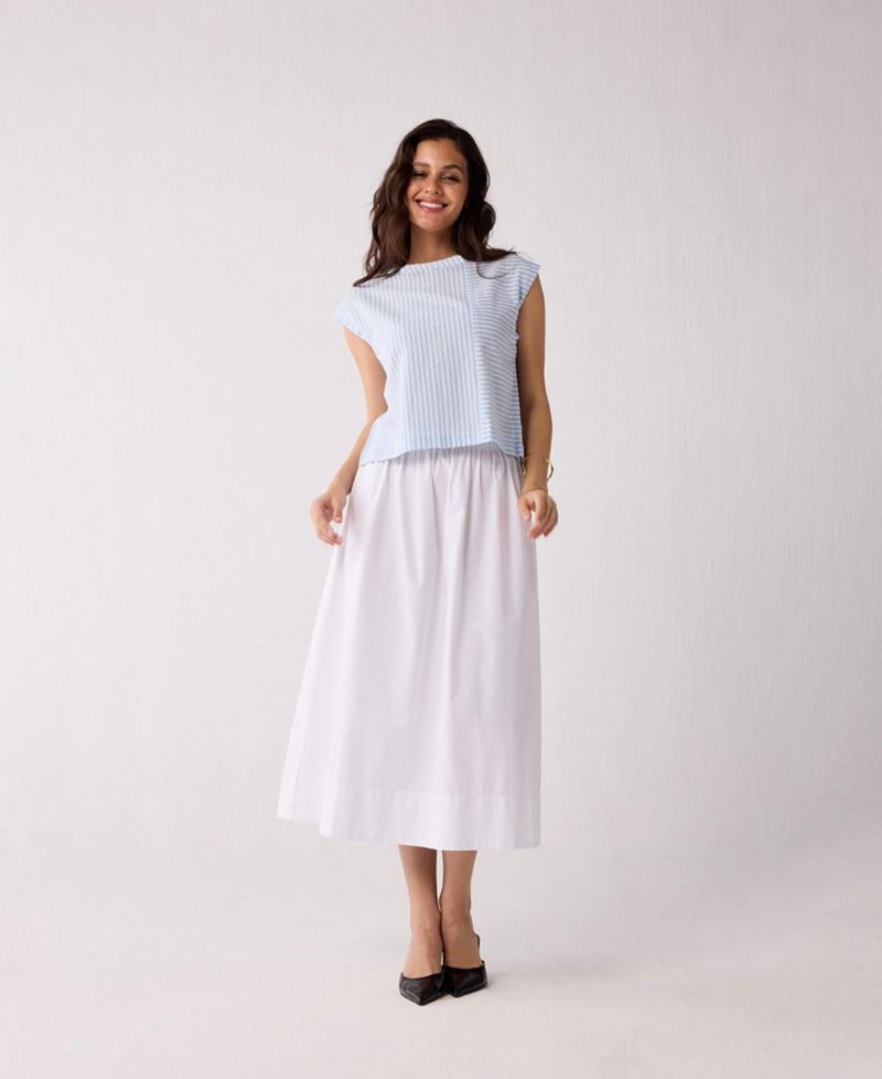 Women's Button-Back Crew Neck Top