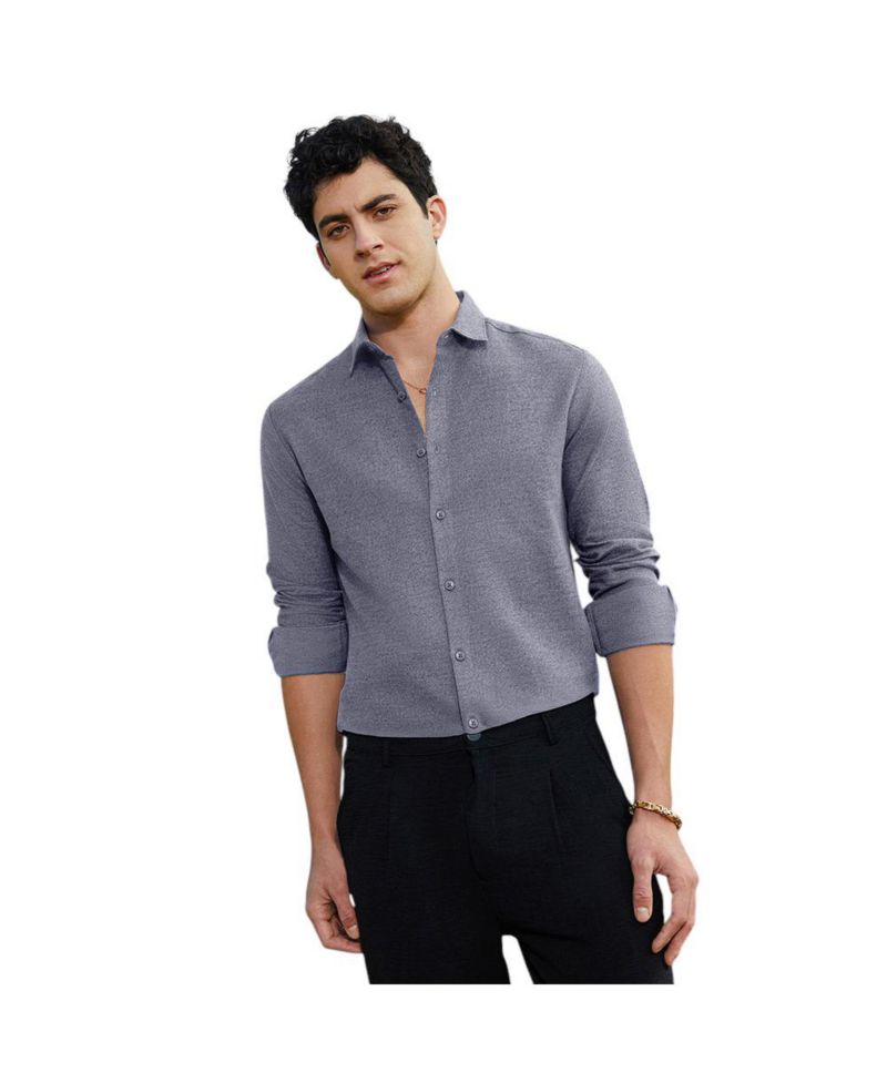 Men's Aegean Blue Grainy Shirt