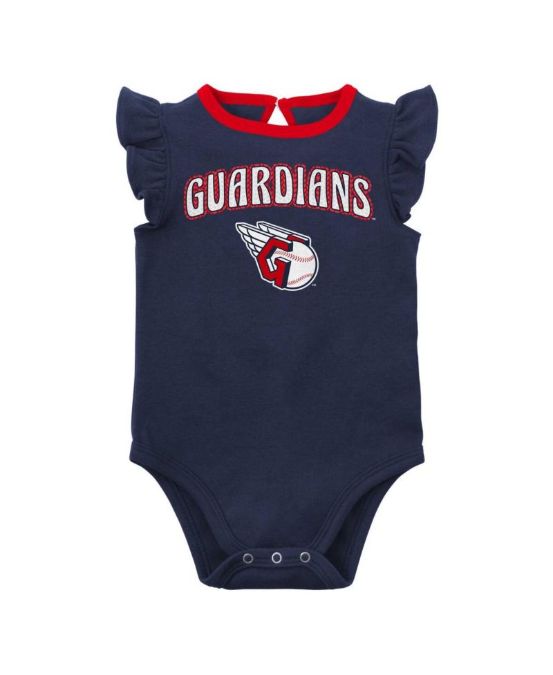 Infant Boys and Girls Navy, Heather Gray Cleveland Guardians Little Fan Two-Pack Bodysuit Set