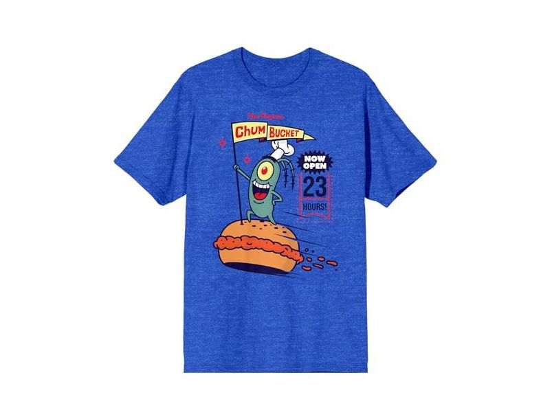 Men's Plankton The Original Chum Bucket Royal Heather Short Sleeve Tee-3XL