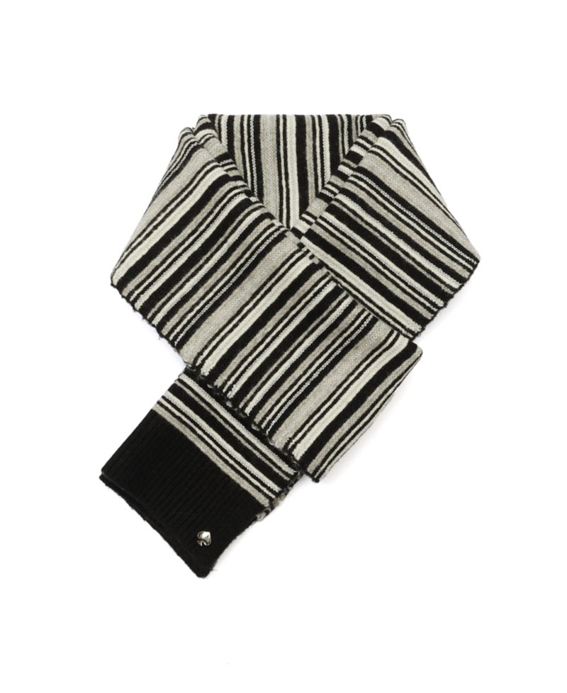 Women's Garter Stitch Stripe Knit Scarf