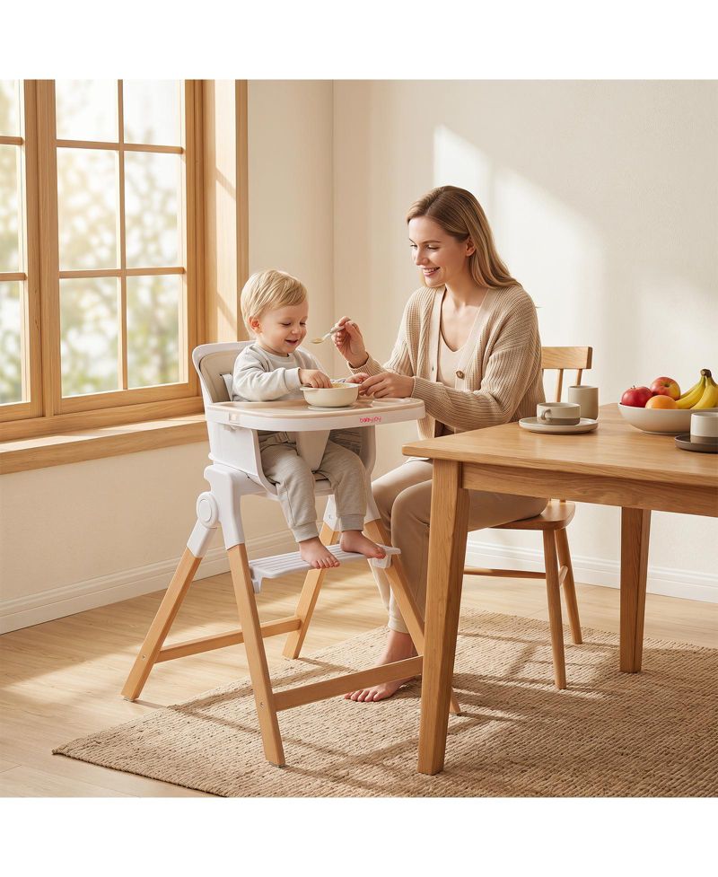 4-in-1 Convertible Baby High Chair with Detachable and Adjustable Tray