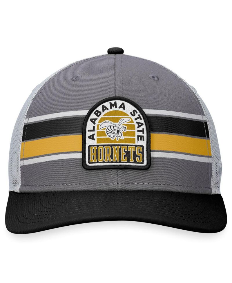 Men's Black, Gray Alabama State Hornets Aurora Trucker Adjustable Hat