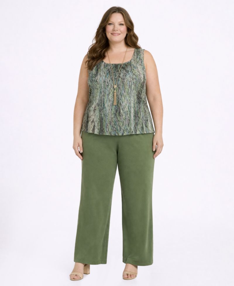 Plus Size Tank Top, Jacket, and Pants, 3-Piece Set