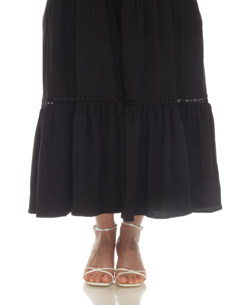 Women's Scoop Neck Tiered Midi Dress