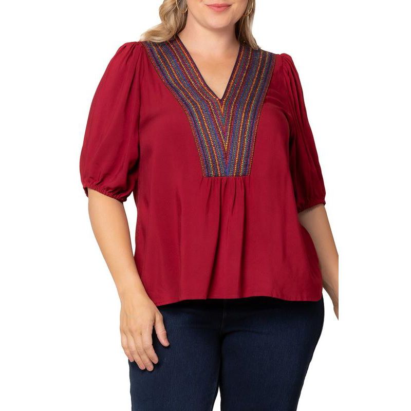 Plus Size Tacoma Trim Neckline Women's Top