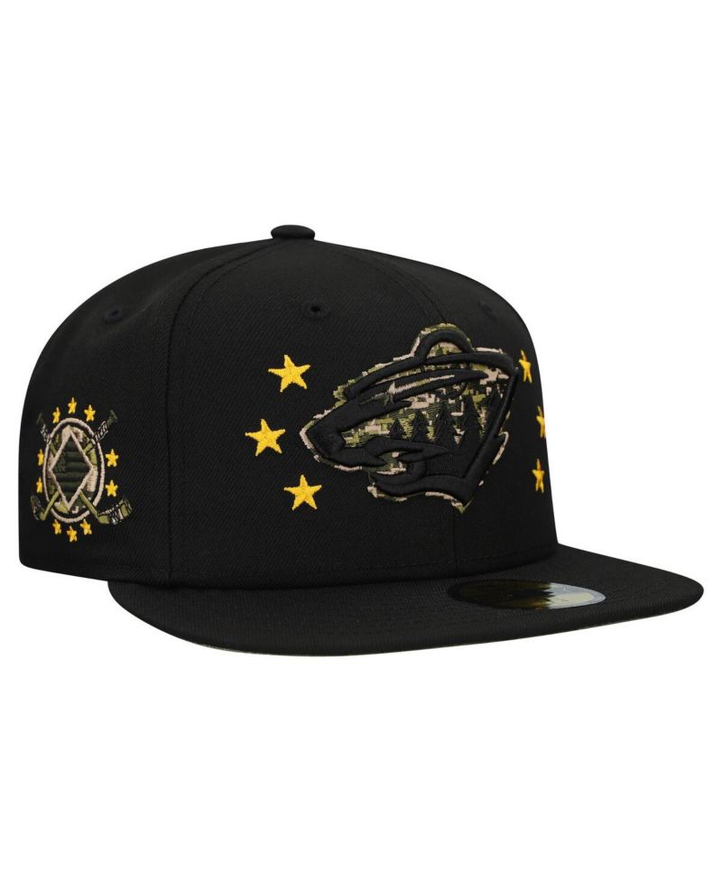 Men's Black Minnesota Wild Military Appreciation Digital Camo Stars 59FIFTY Fitted Hat