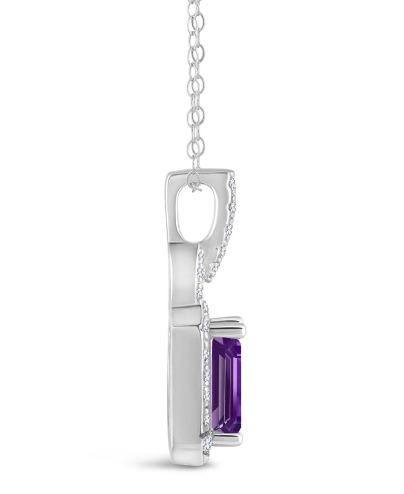 Topaz (1/4 ct. t.w.) Halo Pendant Necklace in Sterling Silver