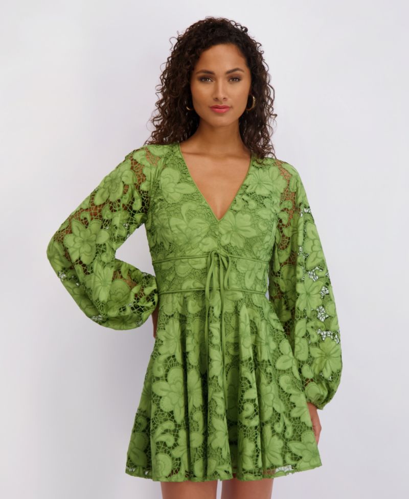Women's Printed V-Neck Mini Dress