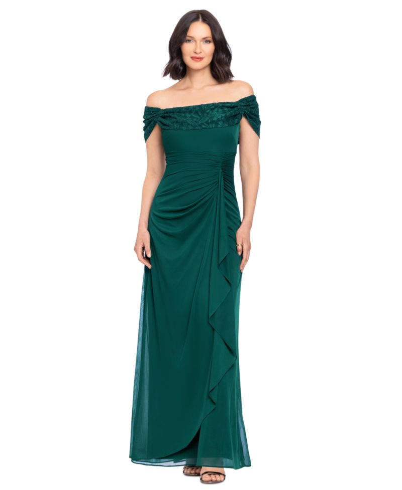 Plus Long Off-the-Shoulder Gown