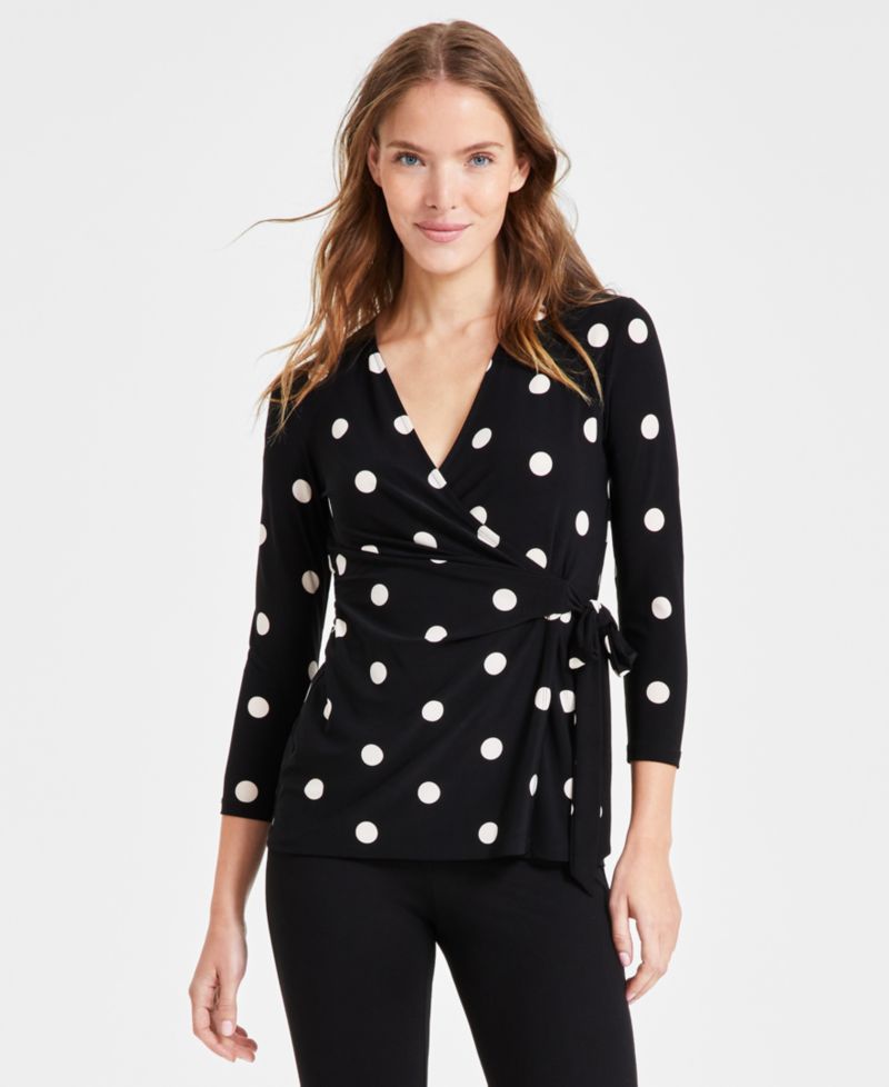 Printed Tie-Waist Top