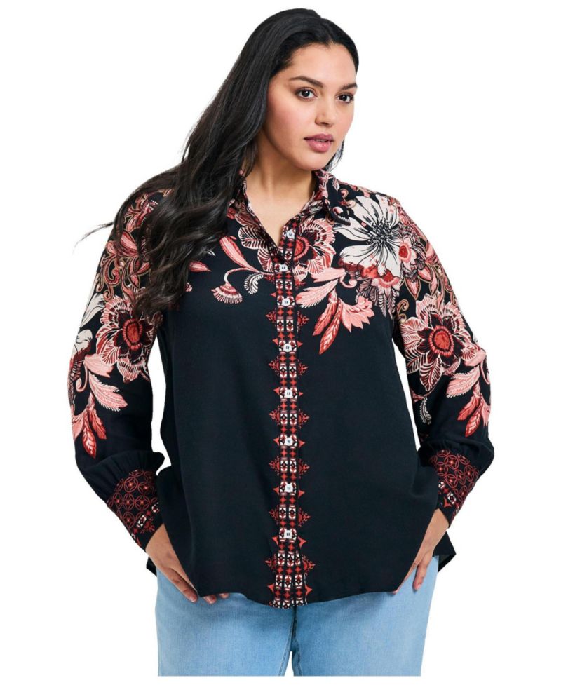 Women's Plus Size La Luna Button Down Shirt