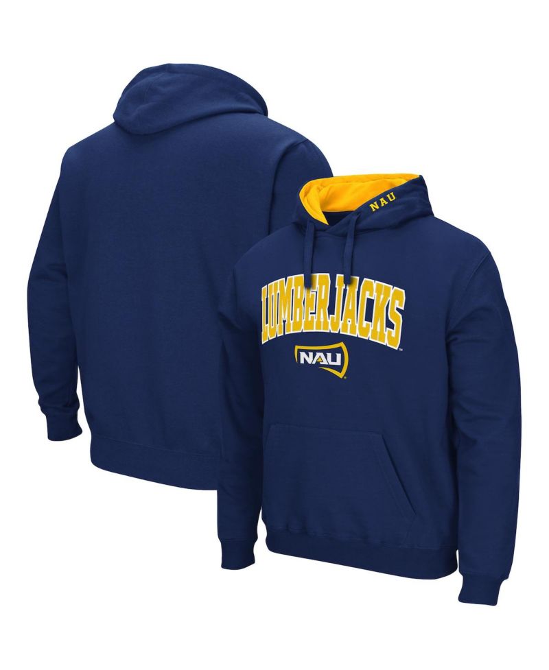 Men's Navy Northern Arizona Lumberjacks Arch and Logo Pullover Hoodie