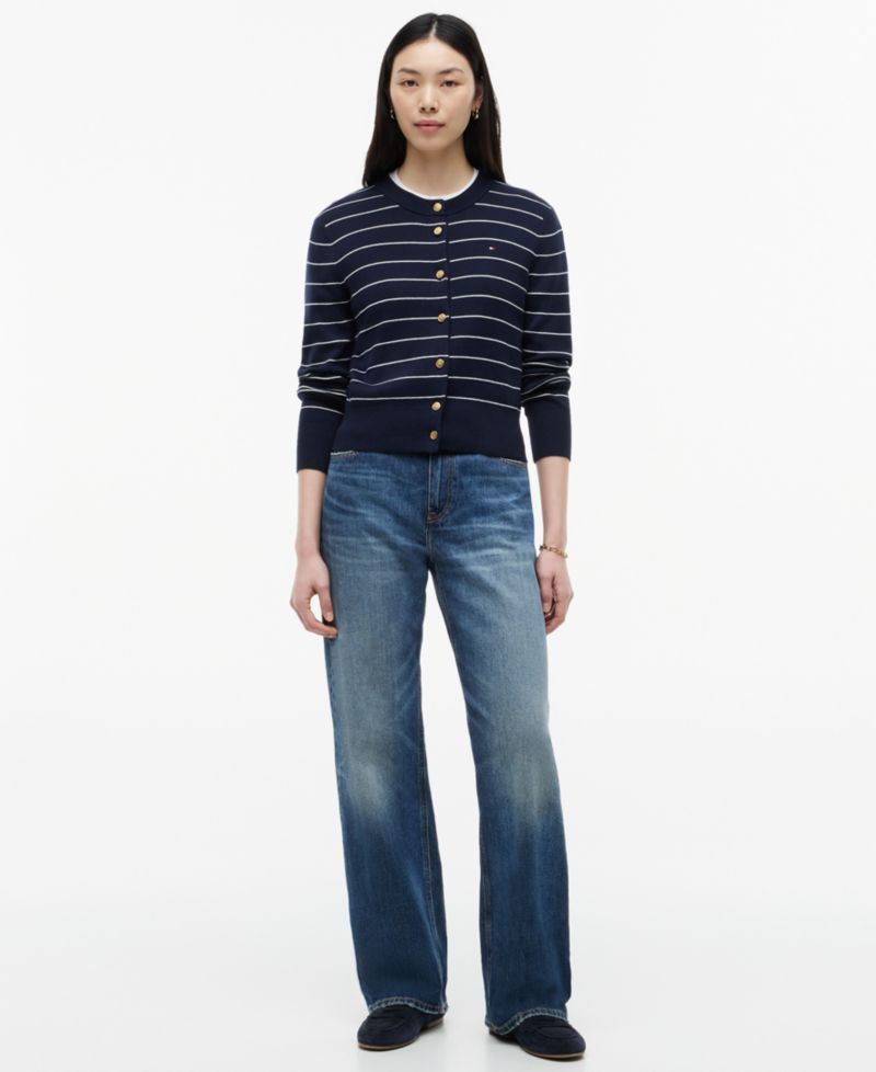 Women's Crewneck Cotton Cardigan