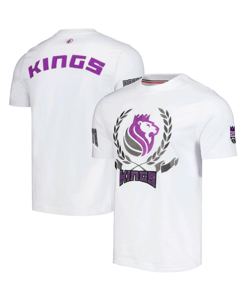 Men's and Women's White Sacramento Kings Heritage Crest T-shirt